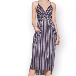 Women's BCBGeneration Striped Midi Dress, Size S, Blue and White